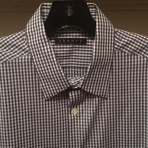 Theory Gingham pattern dress shirt sz large