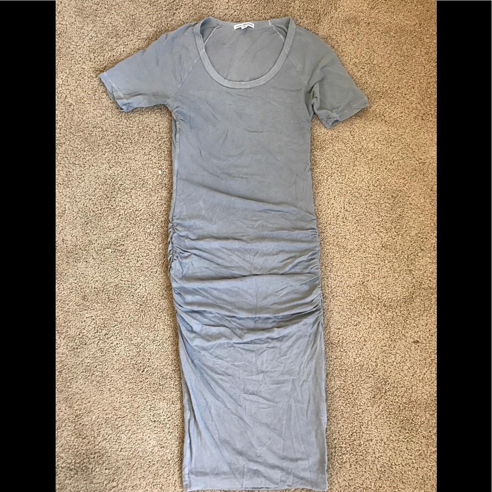 James perse grey jersey fitted midi dress size 3