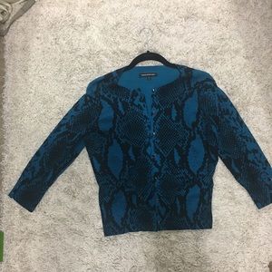 Teal and black express cardigan