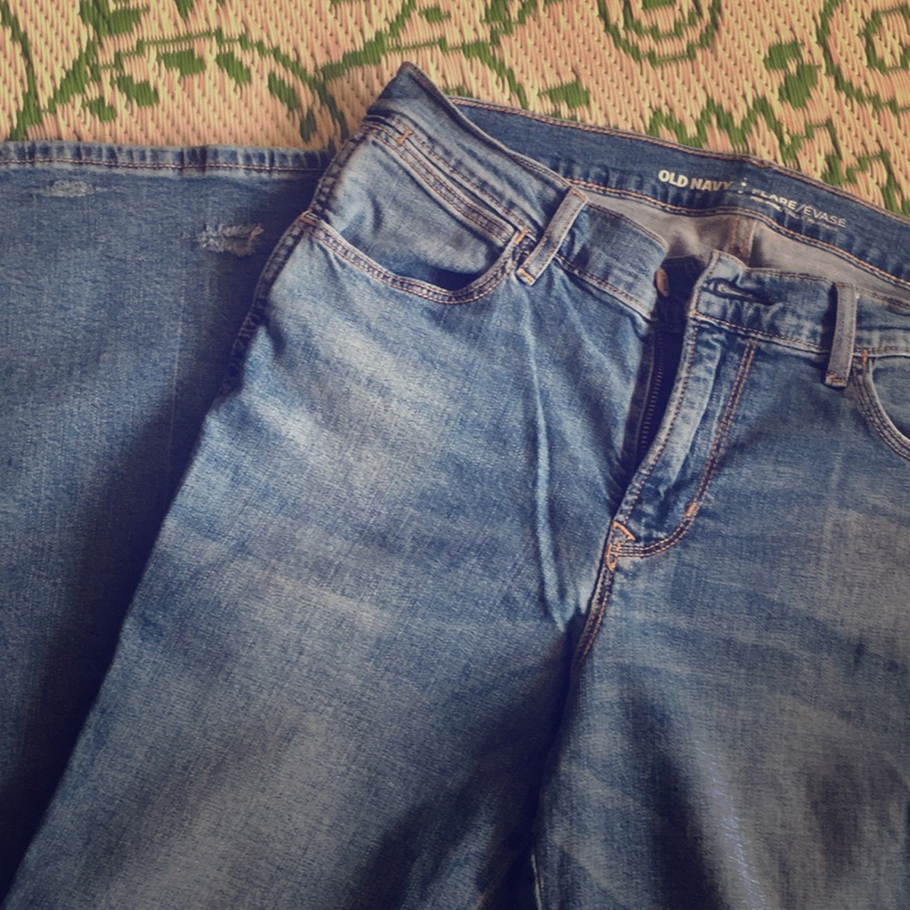 Old navy distressed flare light jeans