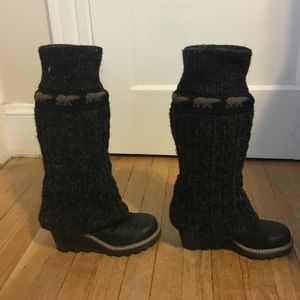 Sorel Sweater Wedge Boots