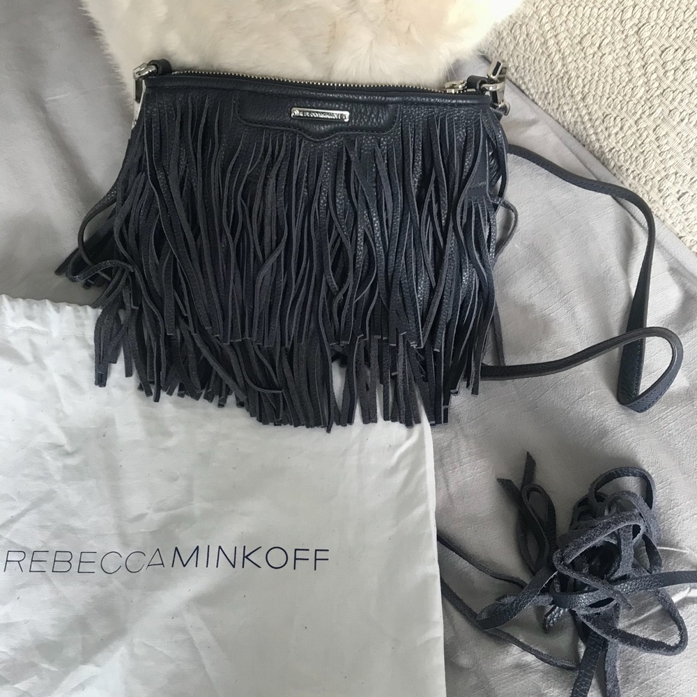 Rebecca Minkoff Finn Frindge Crossbody Bag - Navy