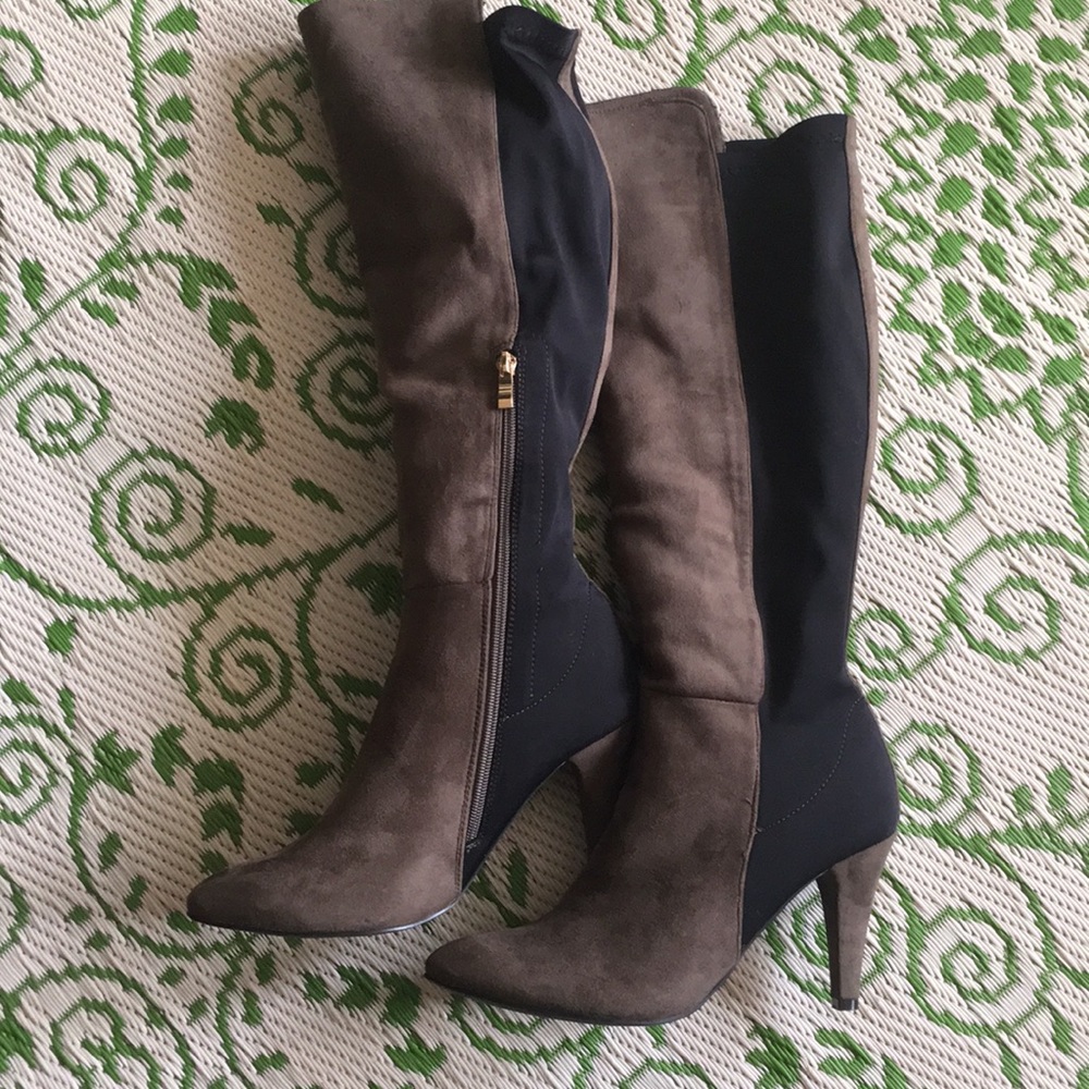 Diba True knee high heeled suede boots