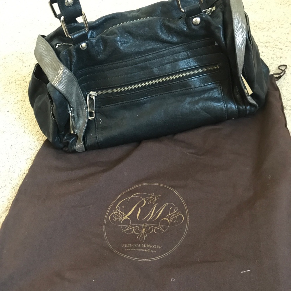 Rebecca minkoff black leather sachet handbag