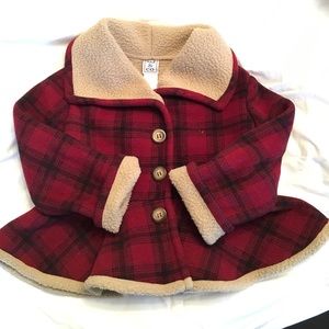 Toddlers 3T red plaid coat