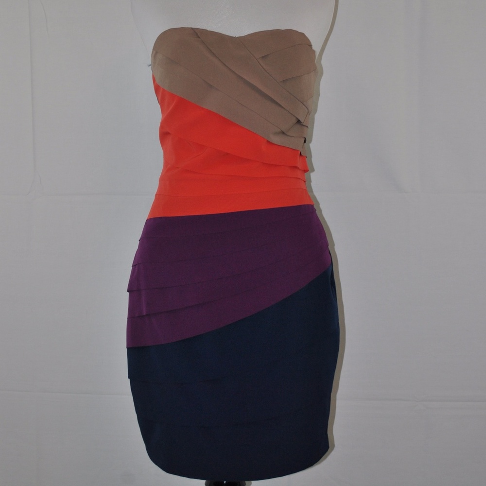 Gianni Bini Small Strapless Dress Navy Blue