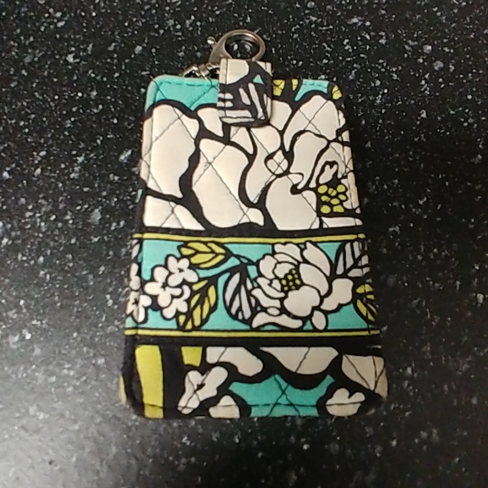VERA BRADLEY FLORAL CLIP KEY CHAIN PHONE HOLDER