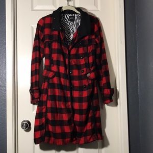 Red plaid coat