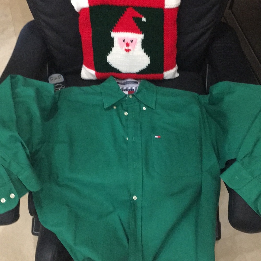 Tommy Hilfiger green Long sleeve casual shirt.