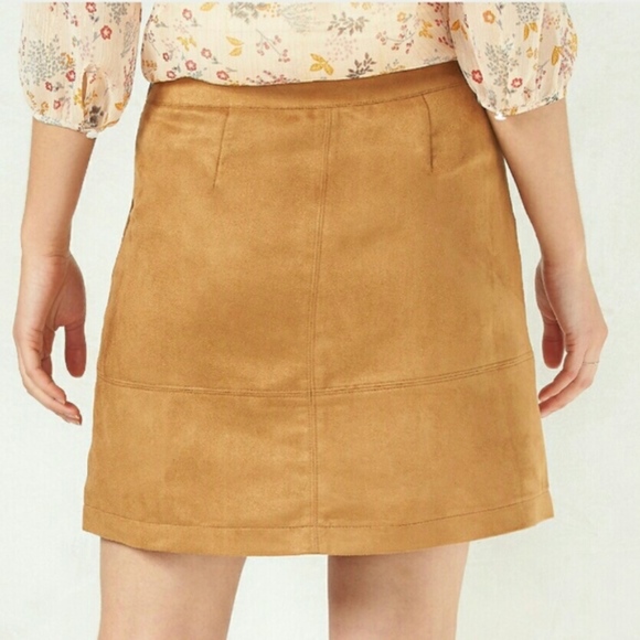 LC Lauren Conrad Tan Faux Suede Skirt 16 NWT - Picture 3 of 4