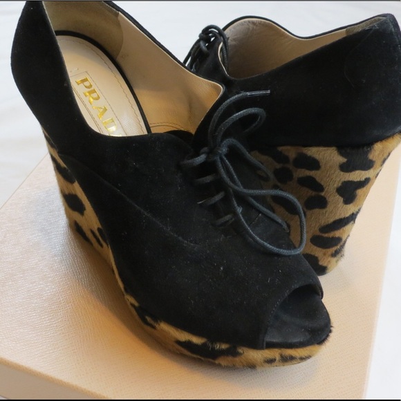 AUTHENTIC Prada Calzature Donna Wedge Booties - Picture 1 of 4