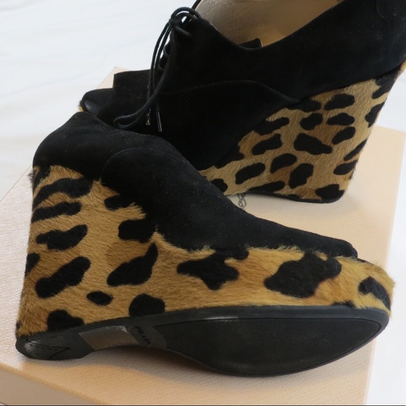 AUTHENTIC Prada Calzature Donna Wedge Booties - Picture 2 of 4