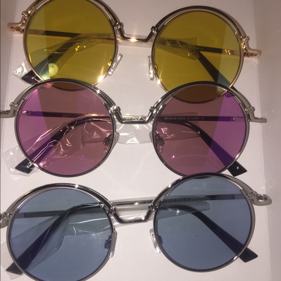 Colored Round Sunglasses - Picture 1 of 1