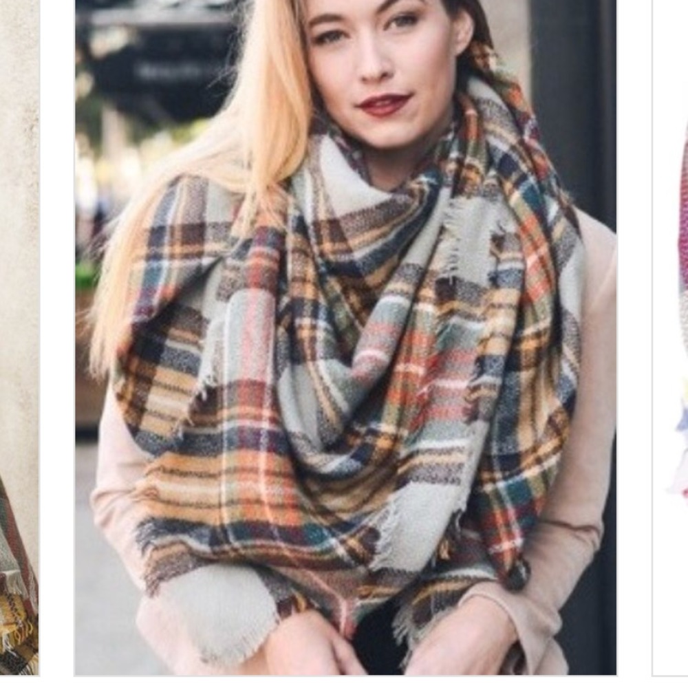 Large plaid scarf