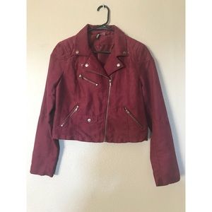 H&M Maroon suede jacket!