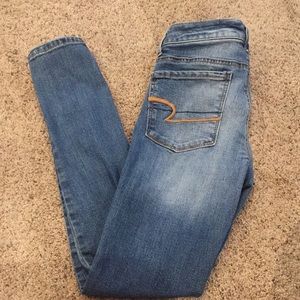 AEO high rise super stretch jegging sz 4 short