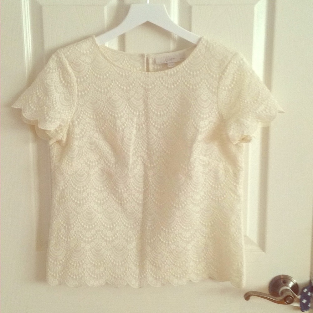 Ann Taylor loft lace shell