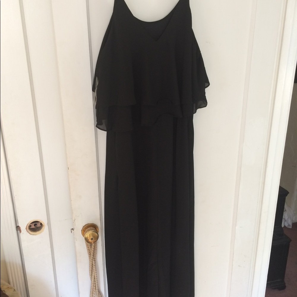 Long black strappy dress