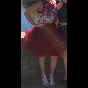 Red/Silver Homecoming Dress