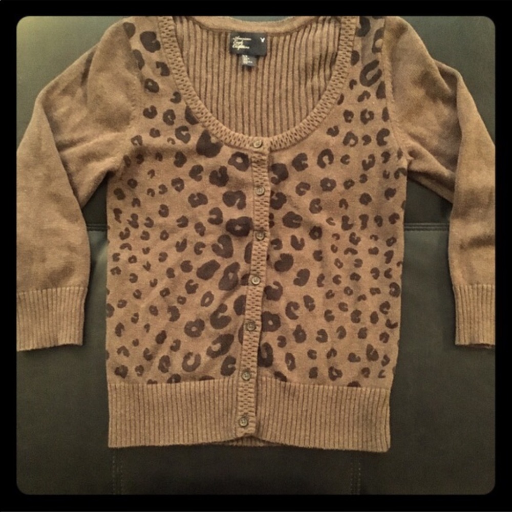 AMERICAN EAGLE BROWN CHEETAH PRINT CARDIGAN