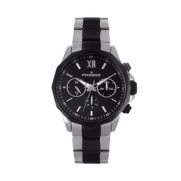 Peugeot Other - Peugeot Mens Black Stainless Steel Link Watch Peugeot Other - Peugeot Mens Black Stainless Steel Link Watch