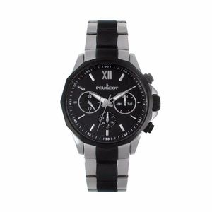 Peugeot Accessories - Peugeot Mens Black Stainless Steel Link Watch Peugeot Accessories - Peugeot Mens Black Stainless Steel Link Watch