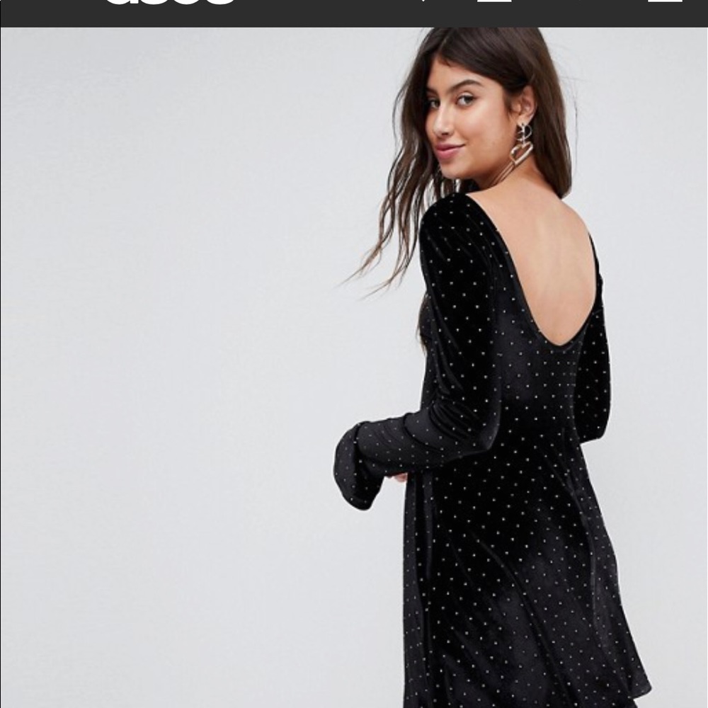 Scoop Neck Velvet Skater Dress