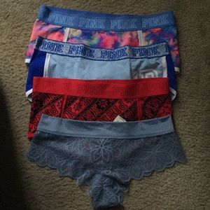 NEW VS PINK 4 Underwear- Boyshorts and Lace Cheeky