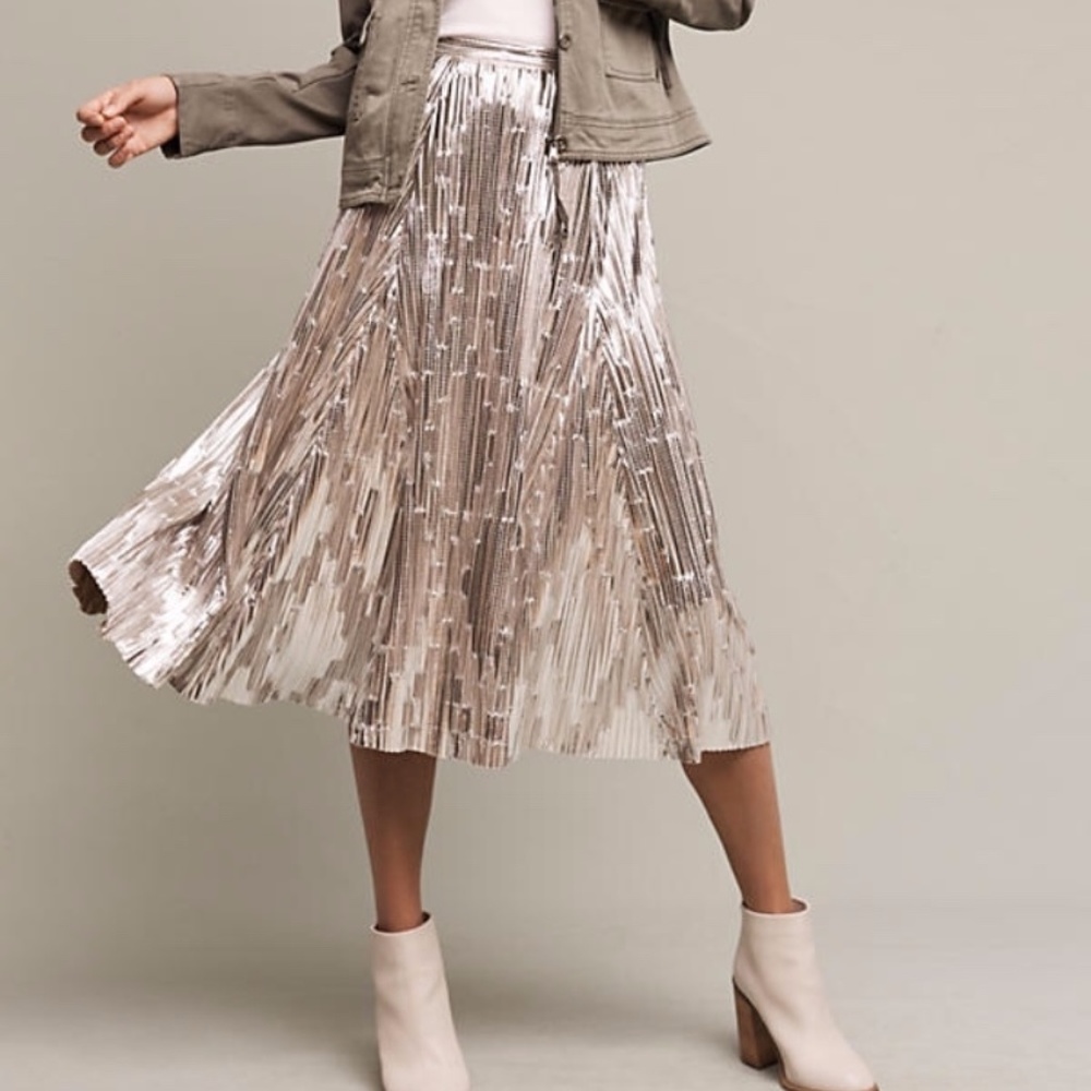 Metallic Eclat Midi Skirt