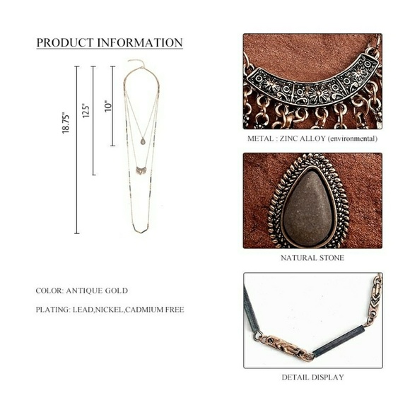 Multi Layer Boho Antique Style Tassel Necklace - Picture 6 of 7