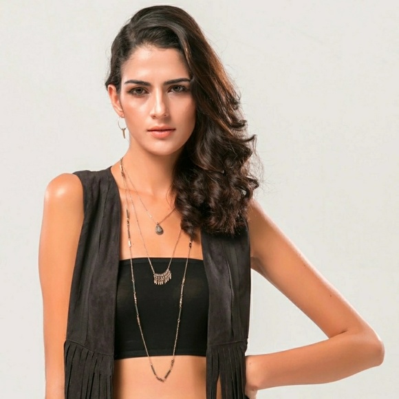 Multi Layer Boho Antique Style Tassel Necklace - Picture 2 of 7