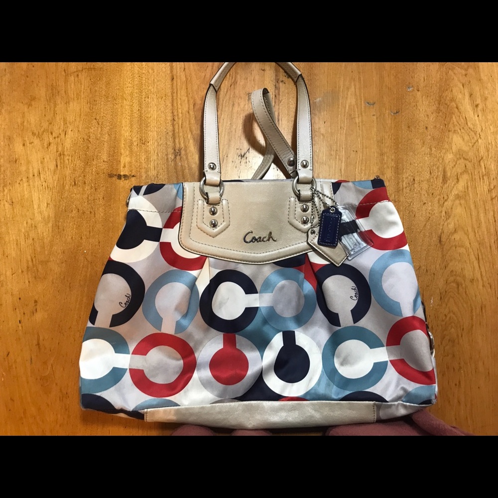 Coach satchel Ashley op art design.