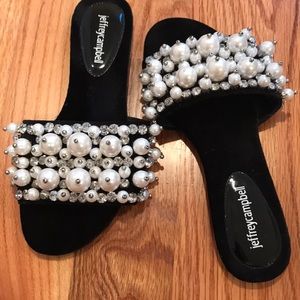 Jeffrey Campbell facile embellished slides