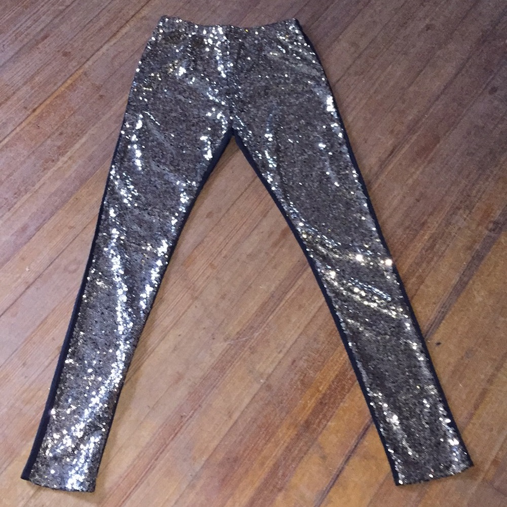 Gold sequin leggings