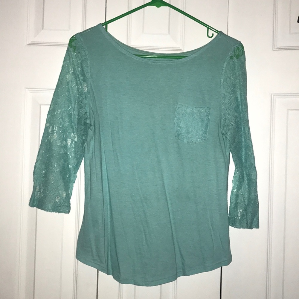 Blue lace baseball tee