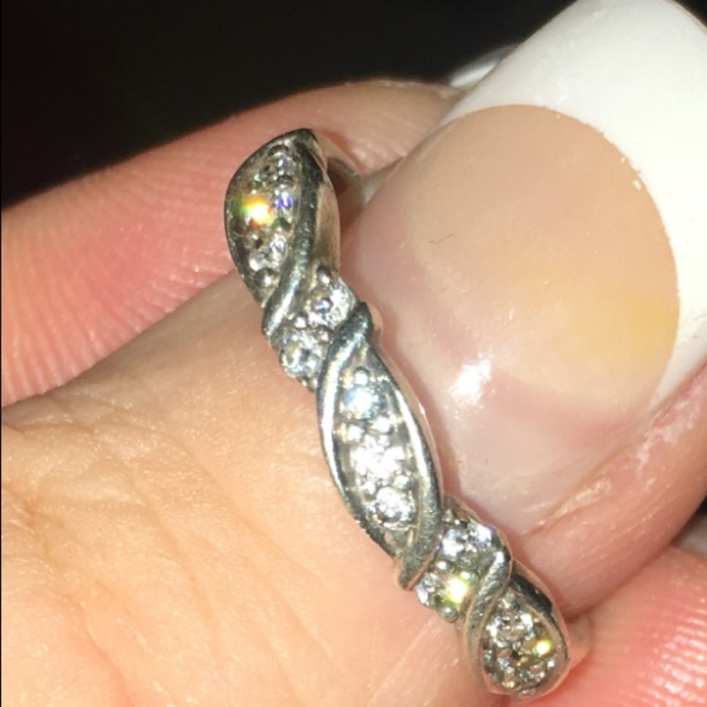 925 sterling silver real diamond band ring