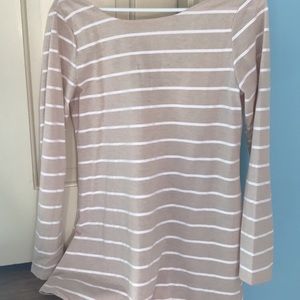 Stripped tan casual dress