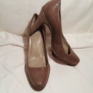 Herve Leger Merlot Suede Heels