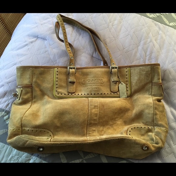 Coach Handbags - Coach Suede Shoulder Bag