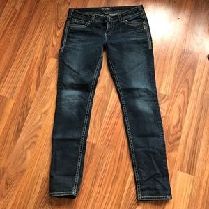 Silver mid skinny jeans
