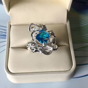 Mermaid Blue Topaz Sterling Silver Ring