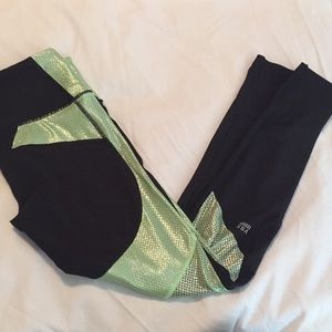 Neon green and black Victoria's Secret pants