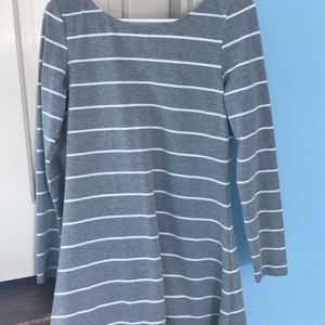 Gray stripped casual dress