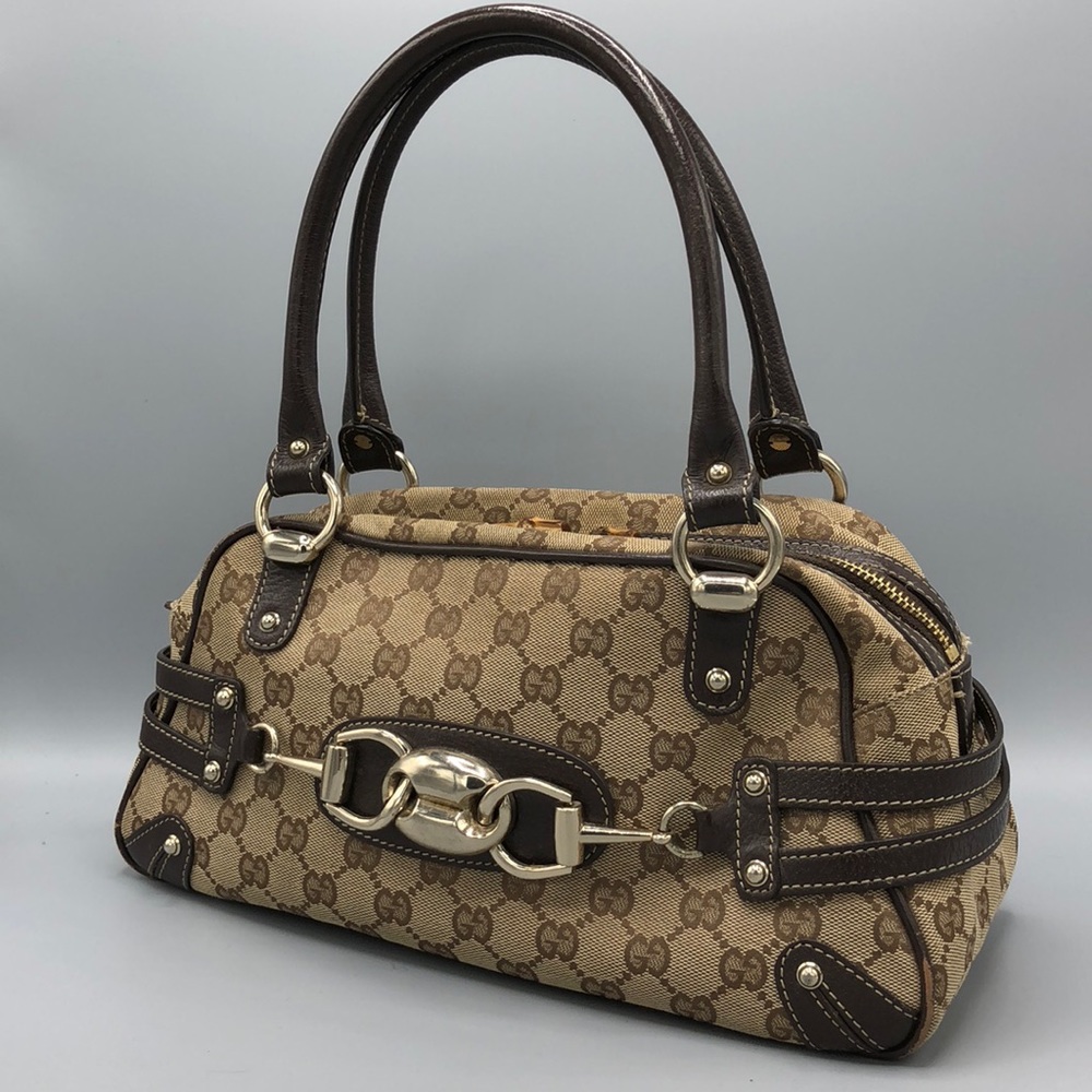 Gucci Boston Bag Classic G logo fabric & leather - Picture 1 of 8