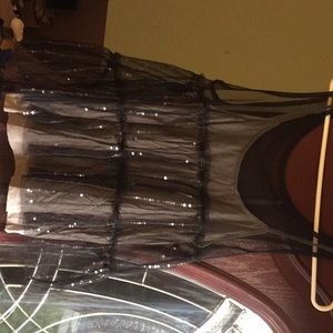 American Eagle Black/Sequin Mesh Tank w underpiece