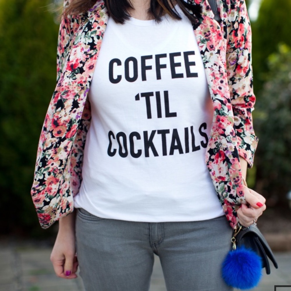 FINAL💵NWT T&J Coffee Til Cocktails tee, S & M