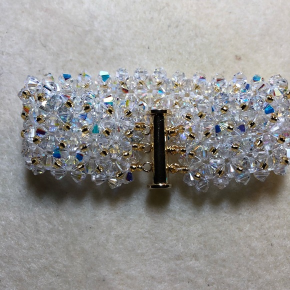 Handmade Swarovski Crystal W/Gold Wowen Toho Beads - Picture 3 of 8