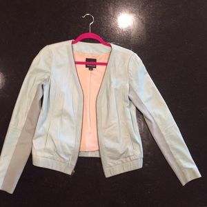Trouvé Mint Leather Moto Jacket