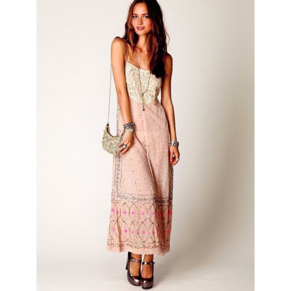 FREE PEOPLE FP New Romantics Embellished Romper XS