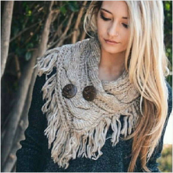 Boho Chic Mocha Neck Shoulder Warmer Scarf - Picture 2 of 8